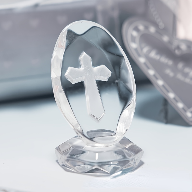 Elegant Crystal Cross: Versatile Decor For Any Setting, Ideal For Crafts And Gifts - No Electricity Required For Halloween Thanksgiving Christmas Decorations Collectible Figurines