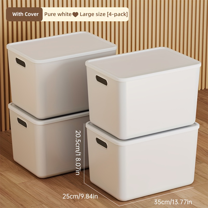 4pcs large capacity portable plastic storage bins durable - Temu United Kingdom