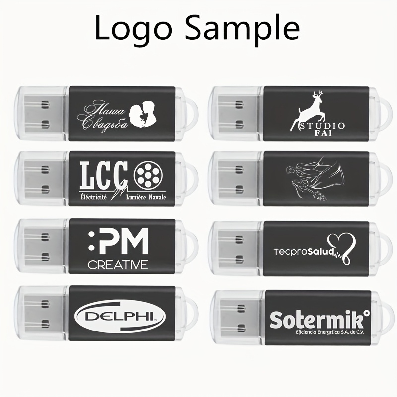 Custom Logo USB Flash Drives - 100 Pack Of 2GB Personalized Thumb Drives For Business Branding