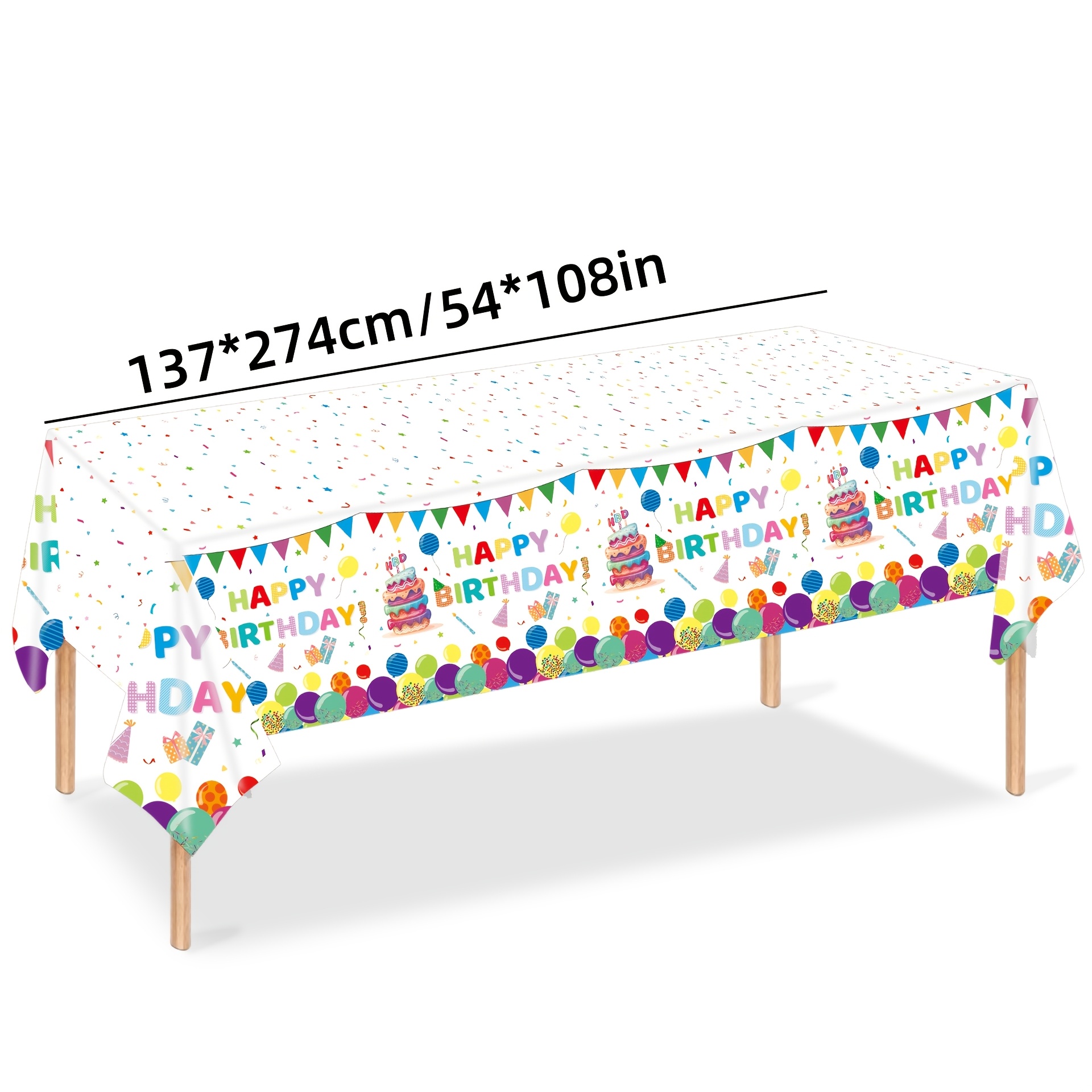 TEMU Juego de 1 mantel de plástico de , colgante con , mantel desechable para de , artículos de decoración para mesa de comedor