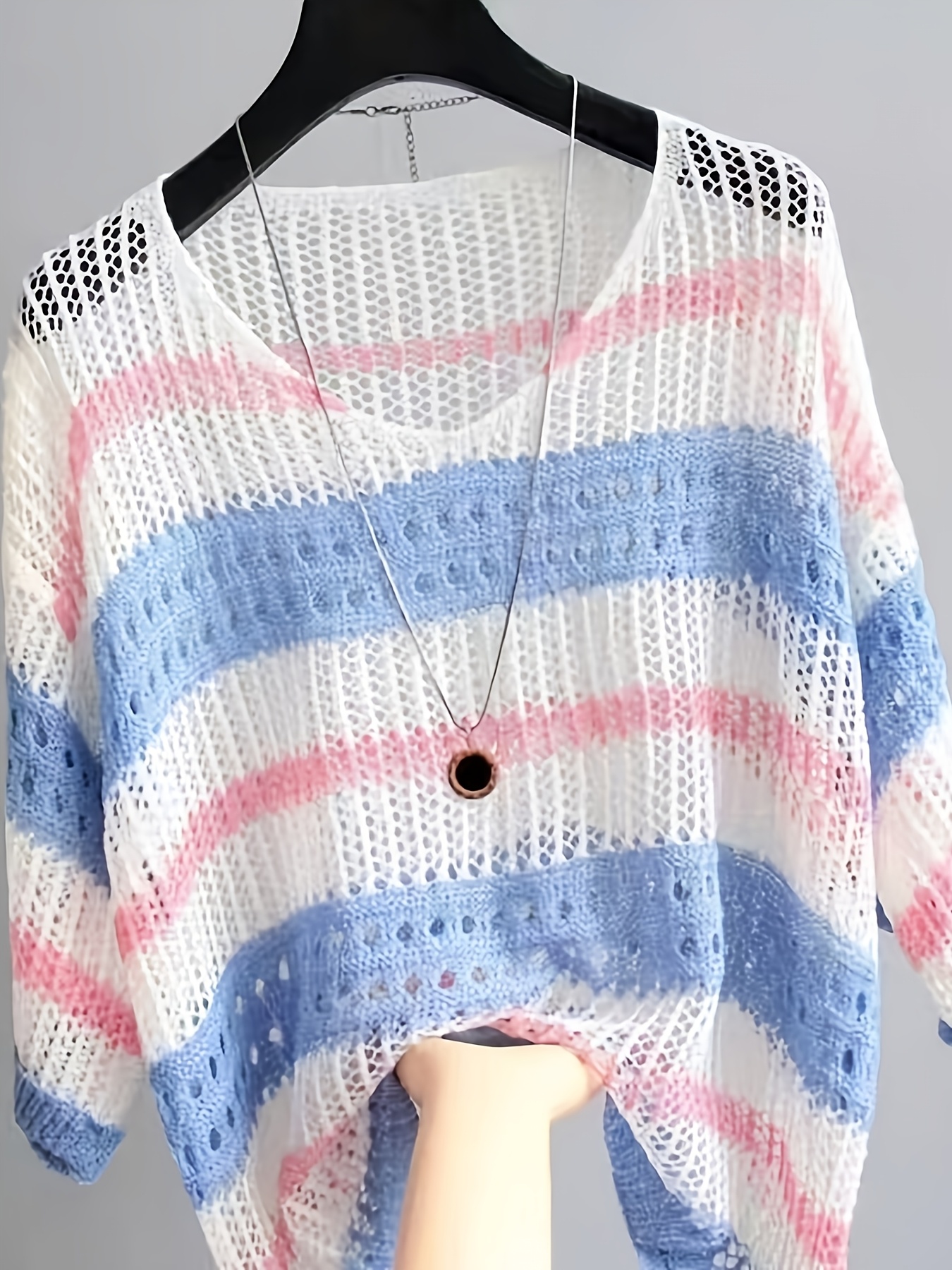 summer elegant hollow sunscreen beach half sleeve smock