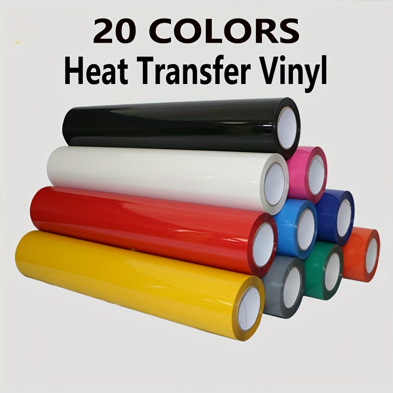 

20-color Heat Transfer Vinyl Roll, 12" X 3ft, & , Iron-on For T-shirts, , Permanent Adhesive, Stretchable, Machine Washable