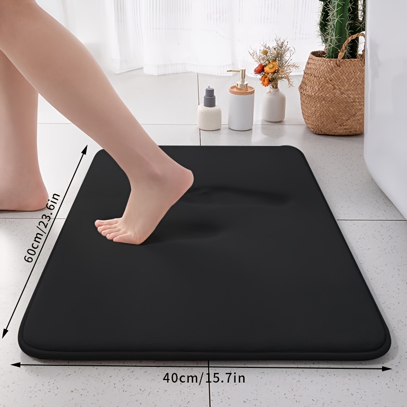 TEMU Bathroom Anti-slip Mat, Bath Rug, Toilet Mat, Fleece Surface Memory Foam Interior, Soft Comfortable Non-slip Thickened, Machine Washable And