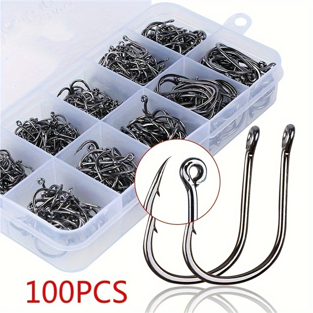 

100pcs Fishing Hooks Kits Worm Catfish Hooks Equipment Supplies Suitable For Shellfish Squid Crucian Carp