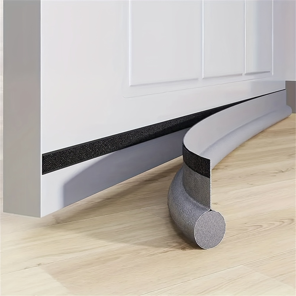 96cm/37.8in Leather-like Self-adhesive Door Bottom Seal Strip | Under Door Draft Stopper For Weatherproofing, Insulation, Soundproofing | For Winter & Fall Door Protection