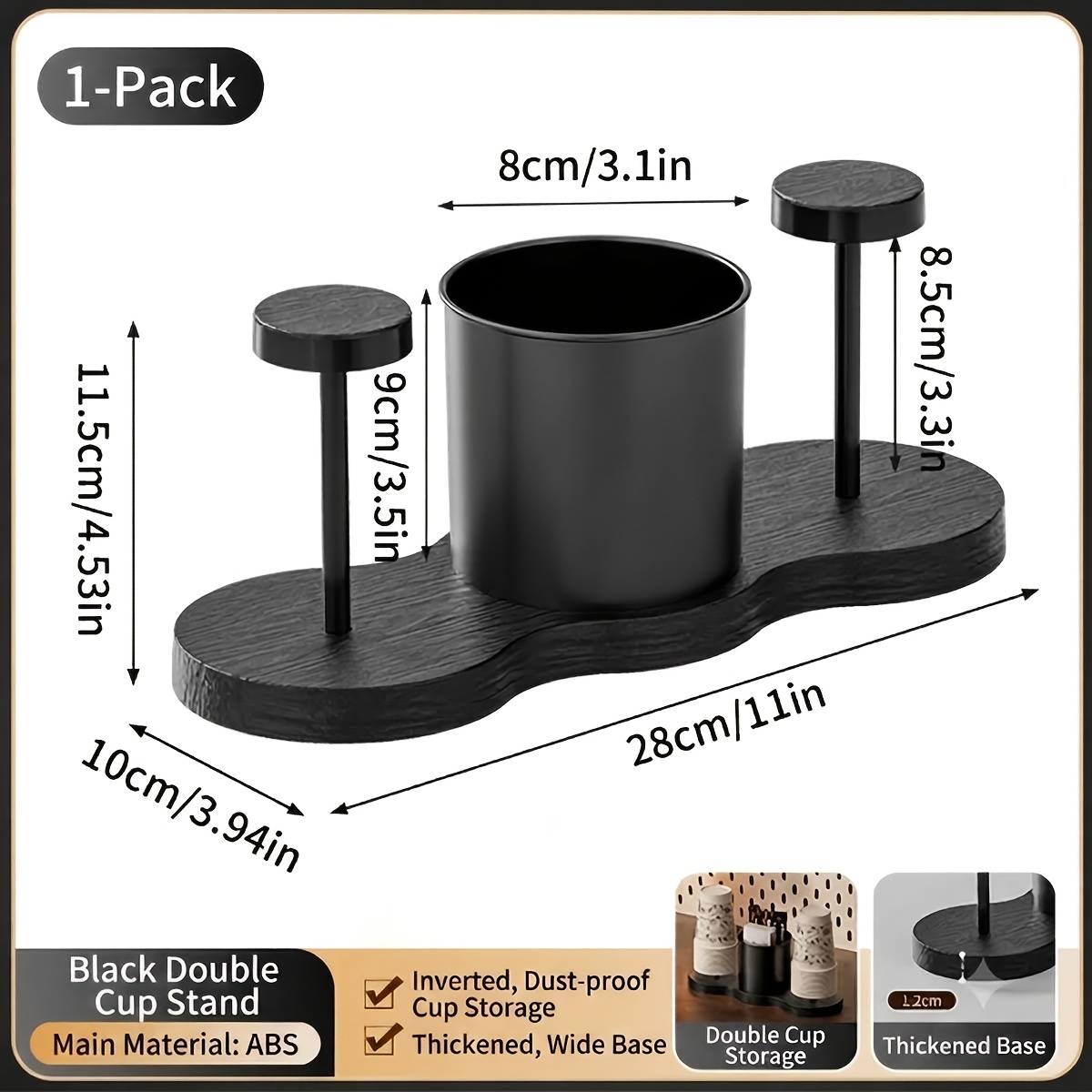 TEMU 1pc Commercial Paper Cup Dispenser Holder Rack, Heavy Duty Desktop Storage Stand For Disposable Coffee Water Cups Sugar Packets Tea Bags Straws,