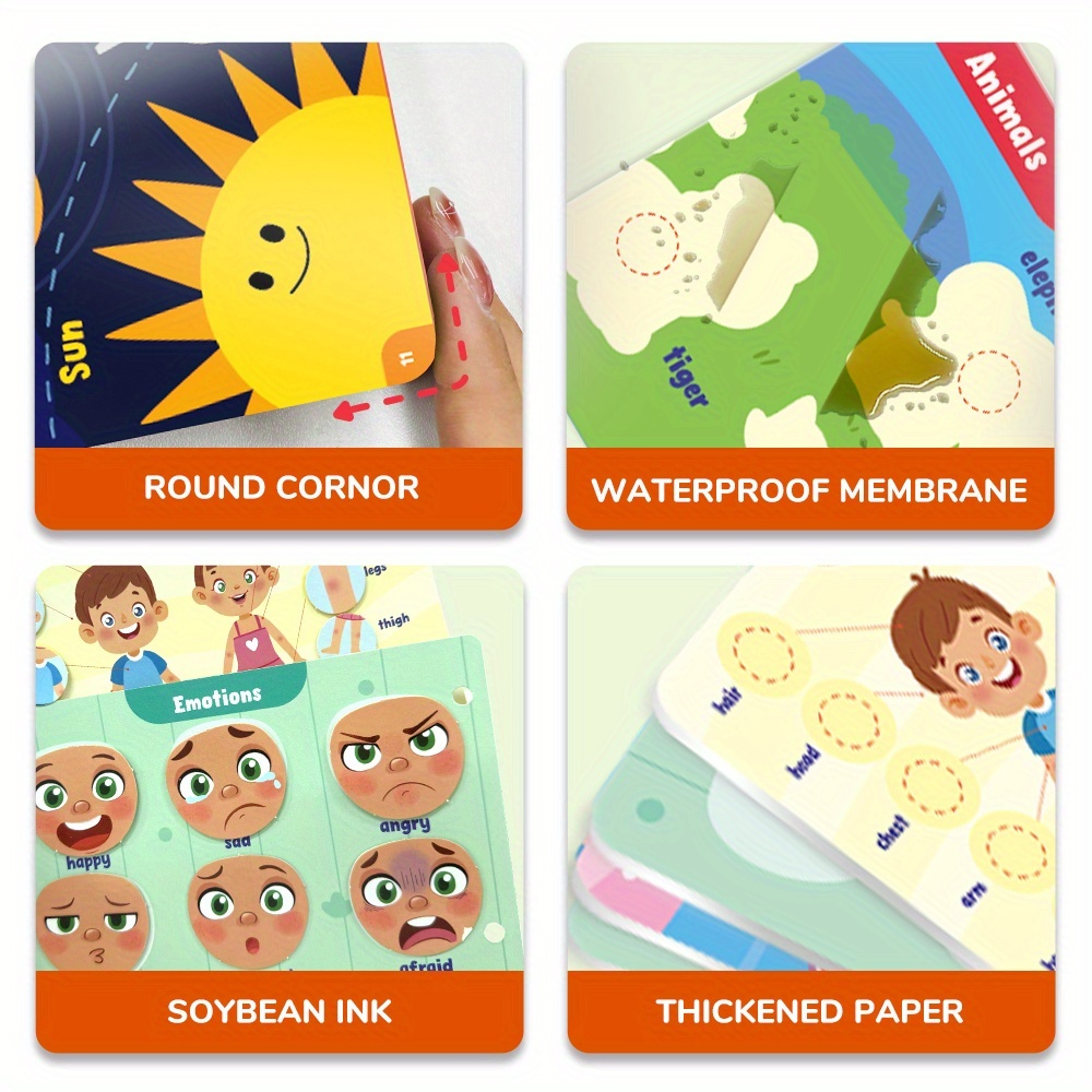 6 Themes Busy Book with, Cardboard, Educational Learning Toys for Cognitive and Thinking Abilities, Body, Animals, Food, Planet, Traffic, Emotion, Parent- Christmas gift, Family Game, Travel, Bedtime activities, Cognitive Development, Interactive Book, Colorful Pages, Highquality Print, Sturdy Binding, Educational Gift, Busy Board, Parents And Teachers, And