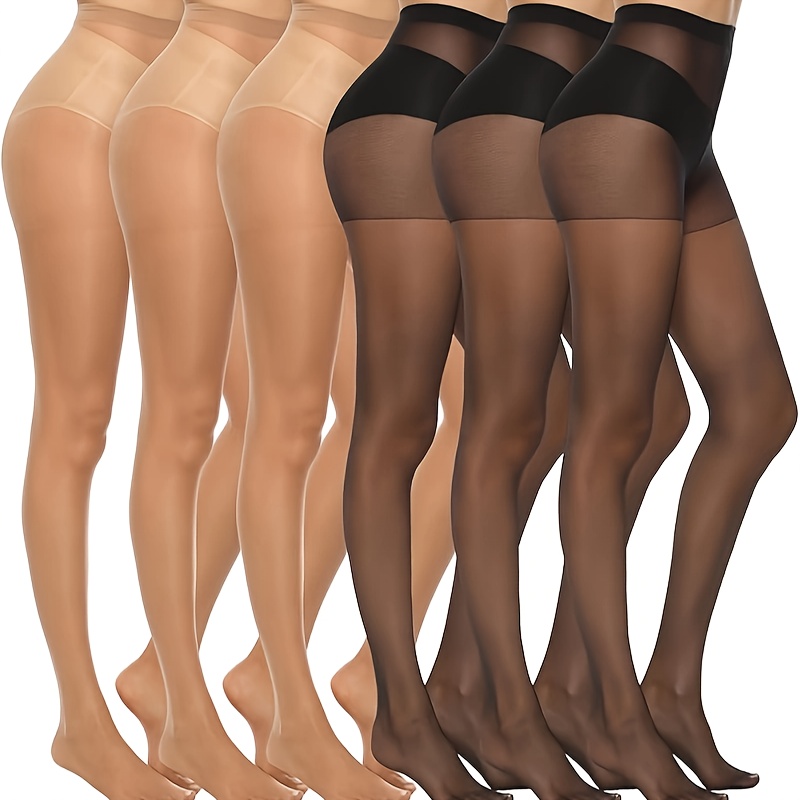 6pcs Plus Size Tights Women's Pantyhose Sheer Breathable Tights Plus Size Stretch Socks