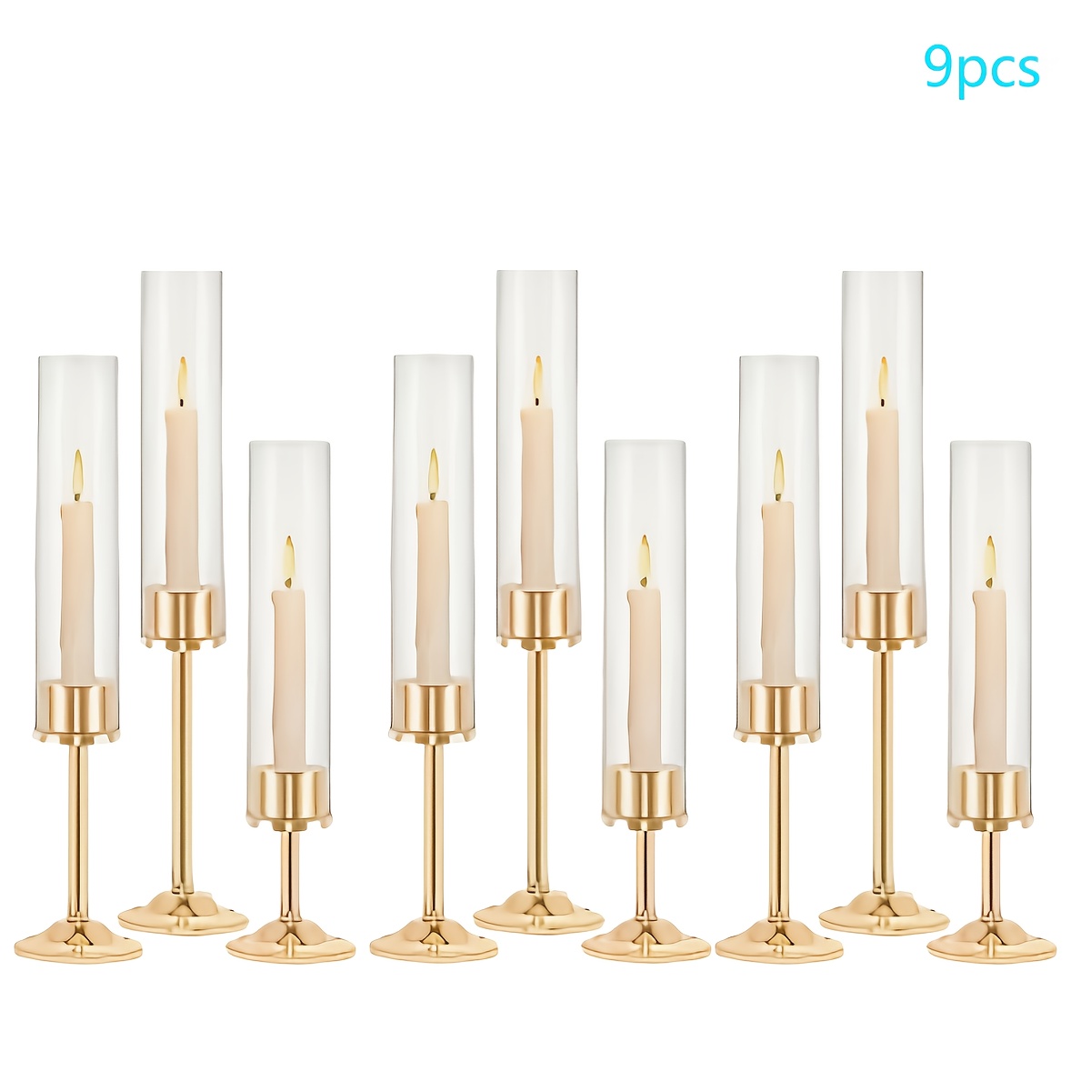 Elegant Metal Candleholder Set for Taper Candles - 12 or 6 Piece Options, Tabletop Display, Ideal for Wedding Decor, * & Home - Oil Rubbed *, * for Christmas, Halloween, Thanksgiving, Valentine's Day