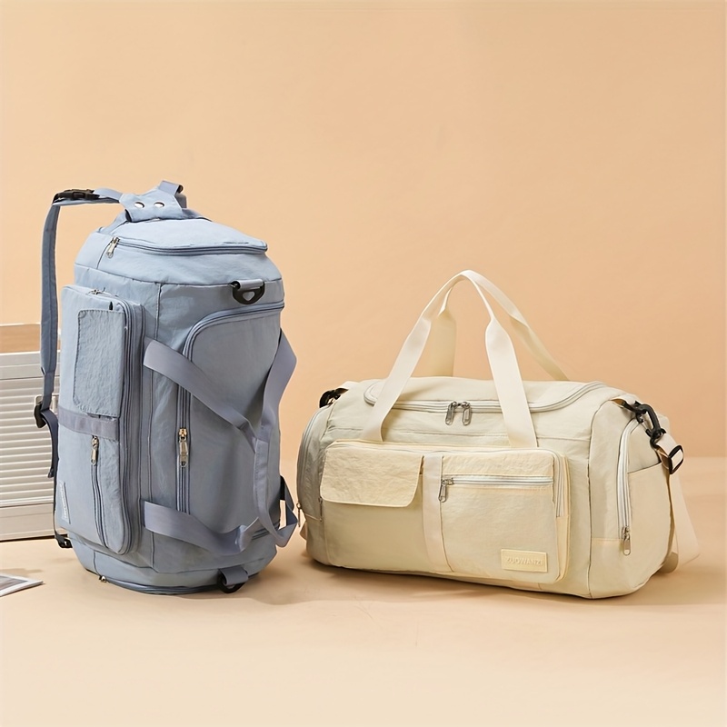 Bolsa de viaje de tres en uno 2025, Bolsa de equipaje, Separación seca y húmeda multifuncional de gran capacidad para viajes cortos, Bolsa de yoga, Puede ser atada a la maleta, Almacenamiento plegable, Compartimiento independiente para zapatos, Mochila transversal