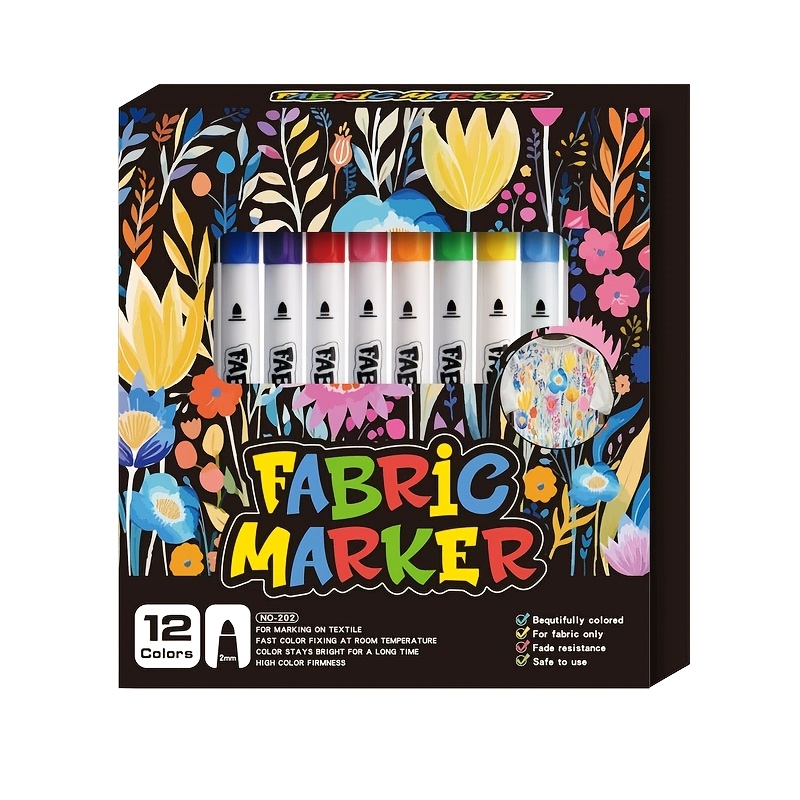 Image of Fabric Marker Pen Set - Marking, Art Graffiti Painting, Textile Marker Pens, Art Stationery Supplies For Professional Painting Art Use