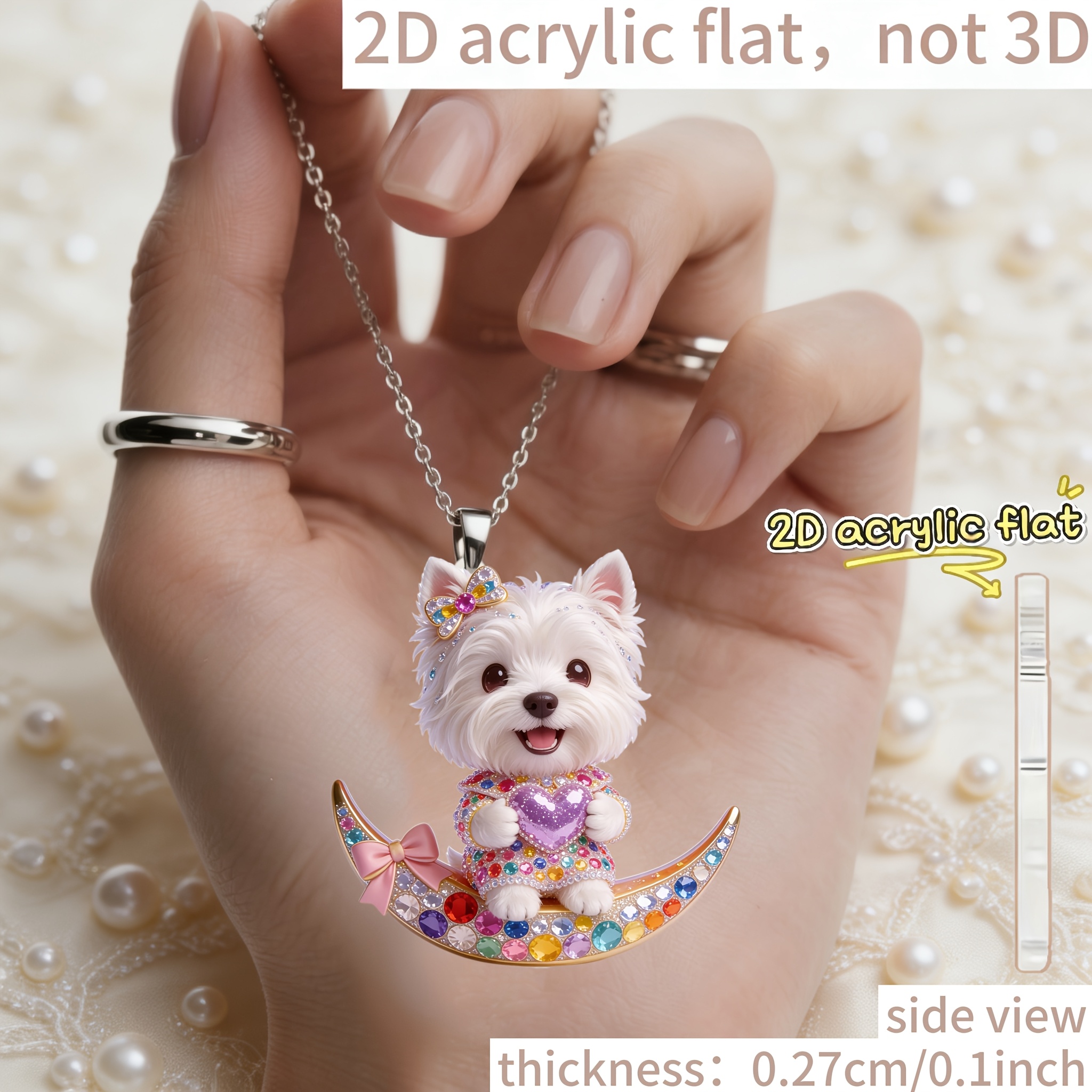 Women's West Highland Terrier Acrylic Pattern Necklace