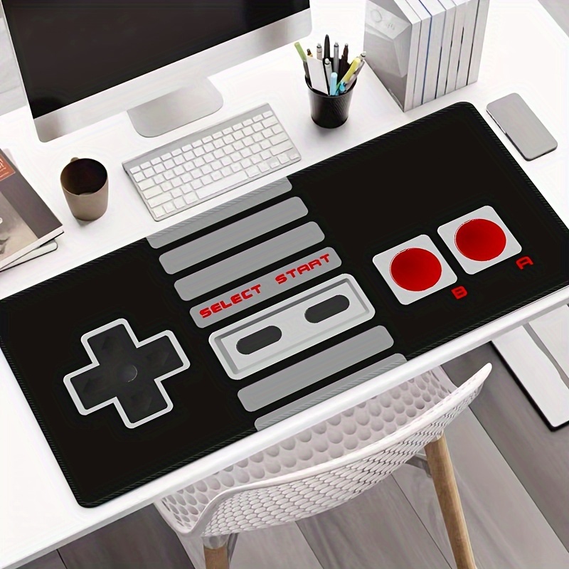 

Retro Game Controller Design Large Extended Mouse Pad, Non-slip Rubber Base, Washable Desk Mat With Precision Edging For Gaming And Office