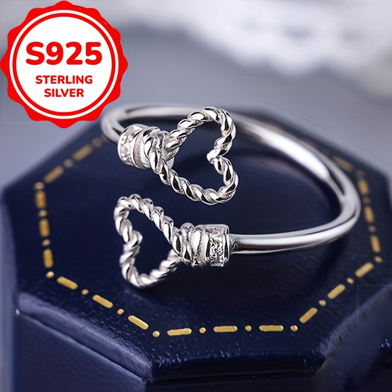 

925 Sterling Silver Ring Shape Special Braiding Craft Adjustable Cuff Jewelry For Female Daily Outfits