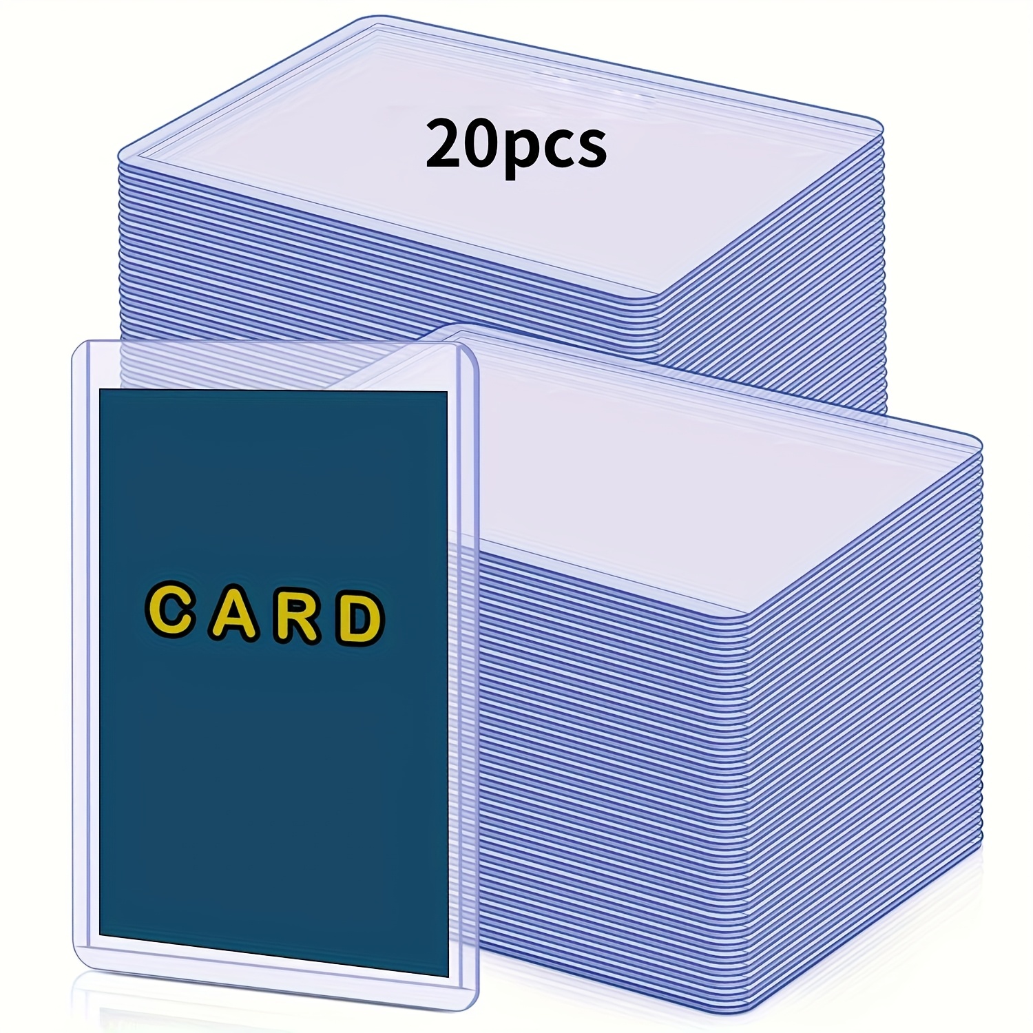20 Acryl-Kartenschutz Hüllen + 5 Ständer - Toploader Für Sammelkarten, Standardgröße 9,4x6,6 Cm