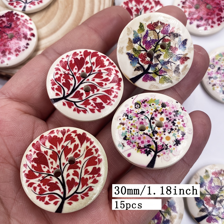 Image of Extra-large 2-hole Wooden Buttons For Sewing, Knitting - Ideal For Coats And Backpacks, Deep Khaki Color