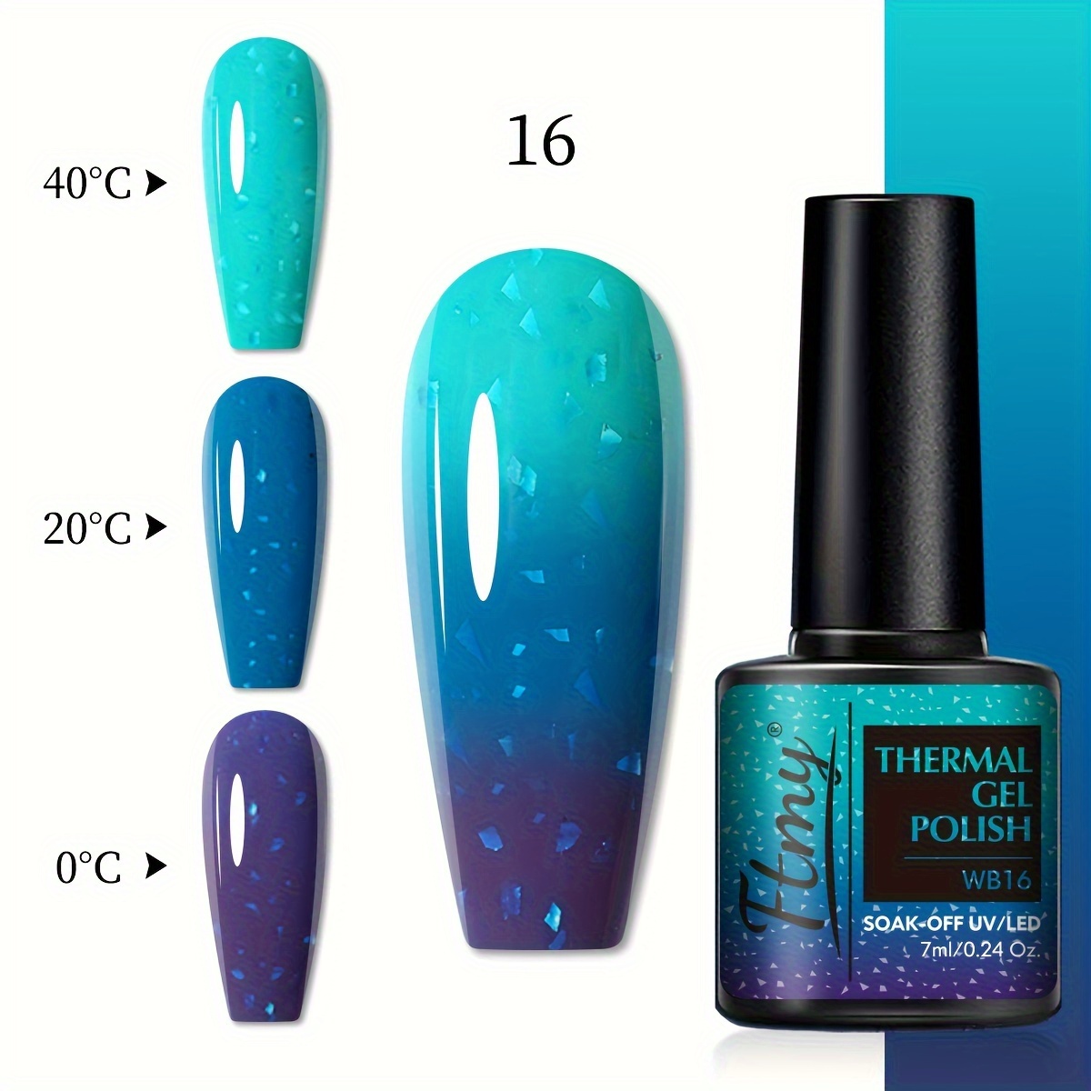 Color Changing Gel Nail Polish, Temperature-sensitive, 7ml,, No Fragrance, Nail Art Manicure Gel Polish For Salon Use