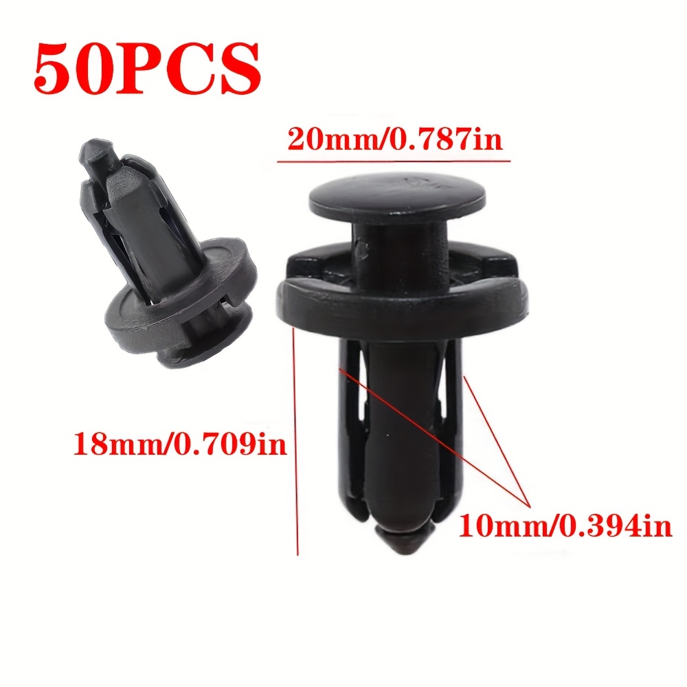 TEMU 50pcs 10mm Plastic Push Pin Fasteners, Bumper Bolt Clips Car Fixing Kit, Common Size Automatic Rivet Nails, Universal Mud Flap Clips For And For