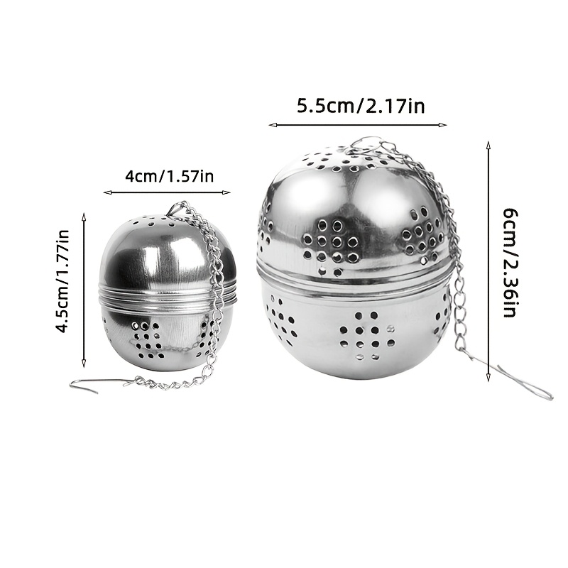 E-shop 2er-Pack Edelstahl Tee Filter mit Kette zum Aufhängen, verschiedene Größen geeignet für Tee und Rosen Tee, langlebiger und leicht zu reinigender