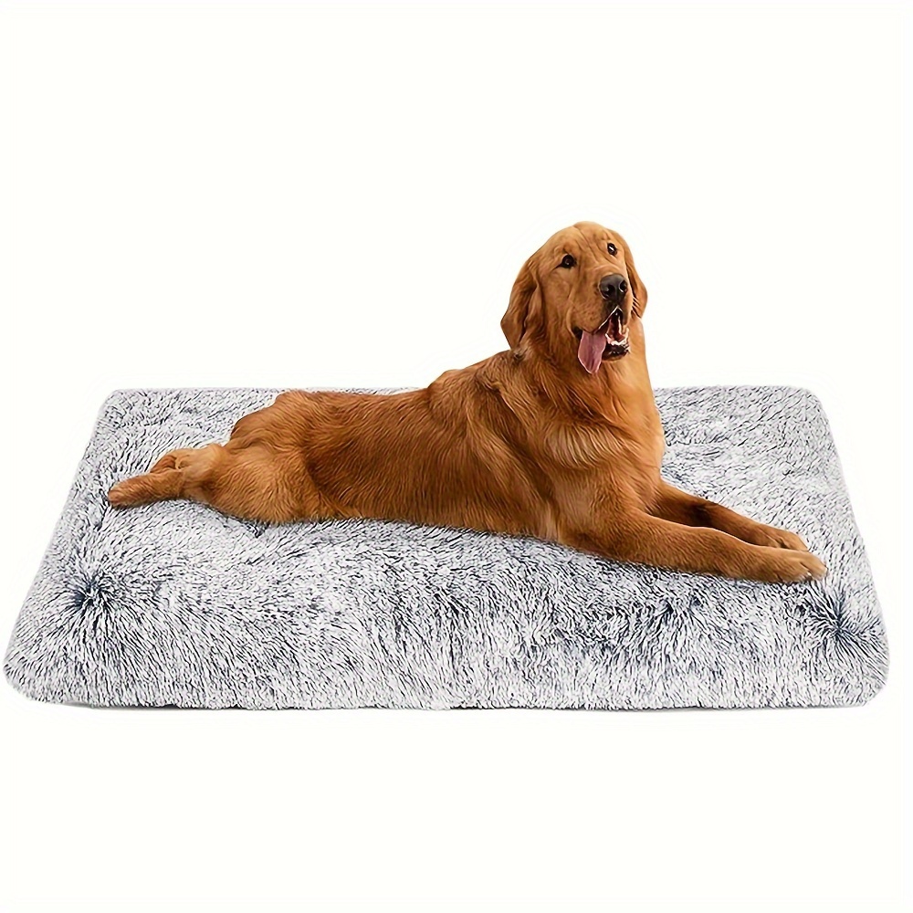 

Long Plush Dog Bed, Super Warm Pet Pad With Non-slip Bottom, Washable Dog Crate Pad, Deep Sleeping Pad Pet Cat Crate Bed