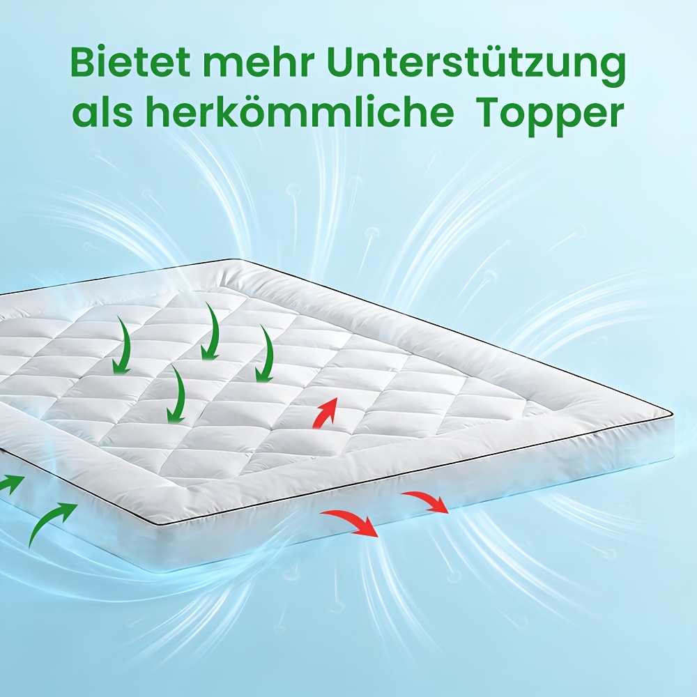   Cubrecolchón   de 9 cm 1200 GSM,   Dual-Microfibra+Esponja, Relleno de Microfibra y Esponja,   de Microfibra con Correas Elásticas Fuertes, Transpirable y  , Protector de Cama para Somier y Artículos Esenciales de Ropa de Cama