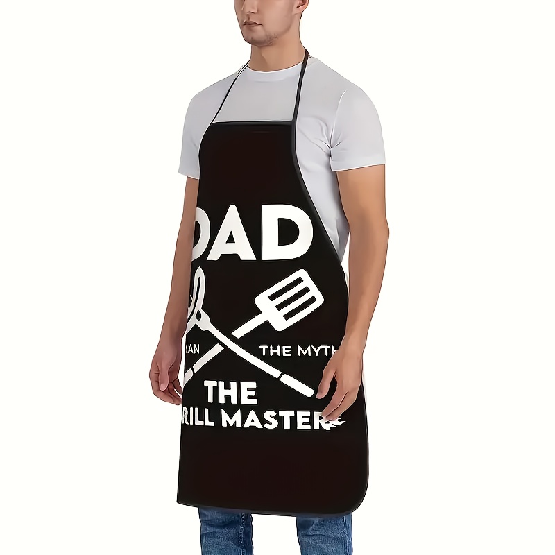 

1pc Dad Apron, 100% Polyester /m² Woven, Fun Knife & Fork Design, Perfect Gift For Family, Friends, And , Ideal For Bbq, Cooking, And Dining