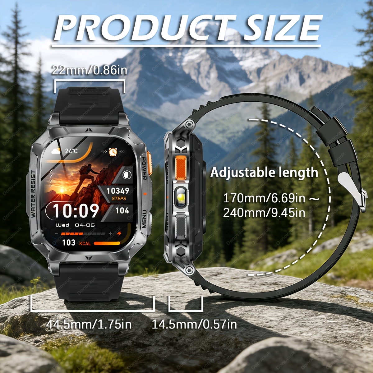 Smartwatch voor heren 2026, 2,01-inch HD-scherm, 1400mAh batterij met grote capaciteit, 120 dagen lange stand-bytijd, buitensporthorloge, draadloos bellen, LED-zaklamp, 200+ wijzerplaatontwerpen, stemassistent, herenhorloge, 120+ sportmodi, horloge voor fitnesstracking, kerst-, halloween-