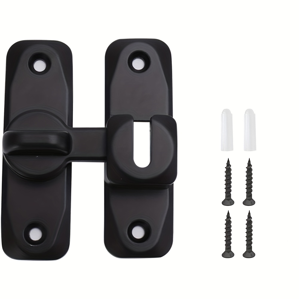 3 Adet Sürgülü Kapı Kilidi, 90° ve  ° Ağır Hizmet Tipi Alaşım Kaplama Ahşap Boltu,  , Bahçe, Banyo,  , Ev Güvenliği İçin Siyah  , Barn Door Lock, Kasa İmalatı, Çiftlik Ekipmanları