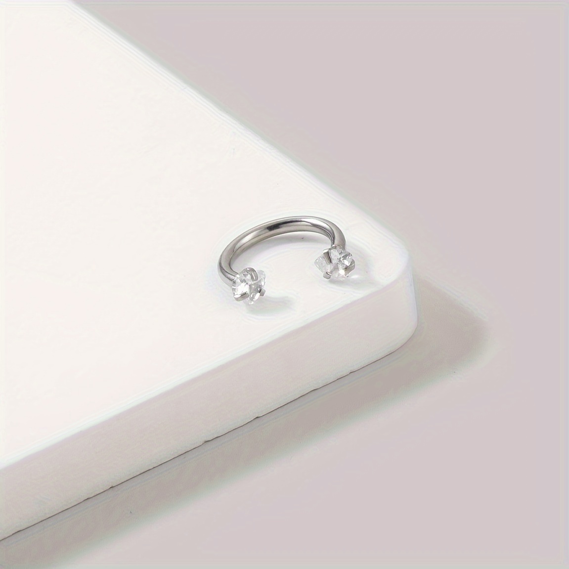 Women's C-Shaped Horseshoe Nose Ring, Stainless Steel