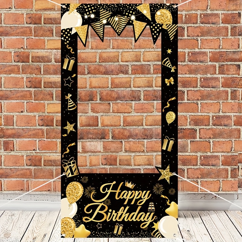 

1pc, Vinyl Backdrop Photo Frame,60*120cm,black Birthday Backdrop Photo Frame,birthday Party Background Decoration,adults Birthday Party Decor, Gifts,party Favor