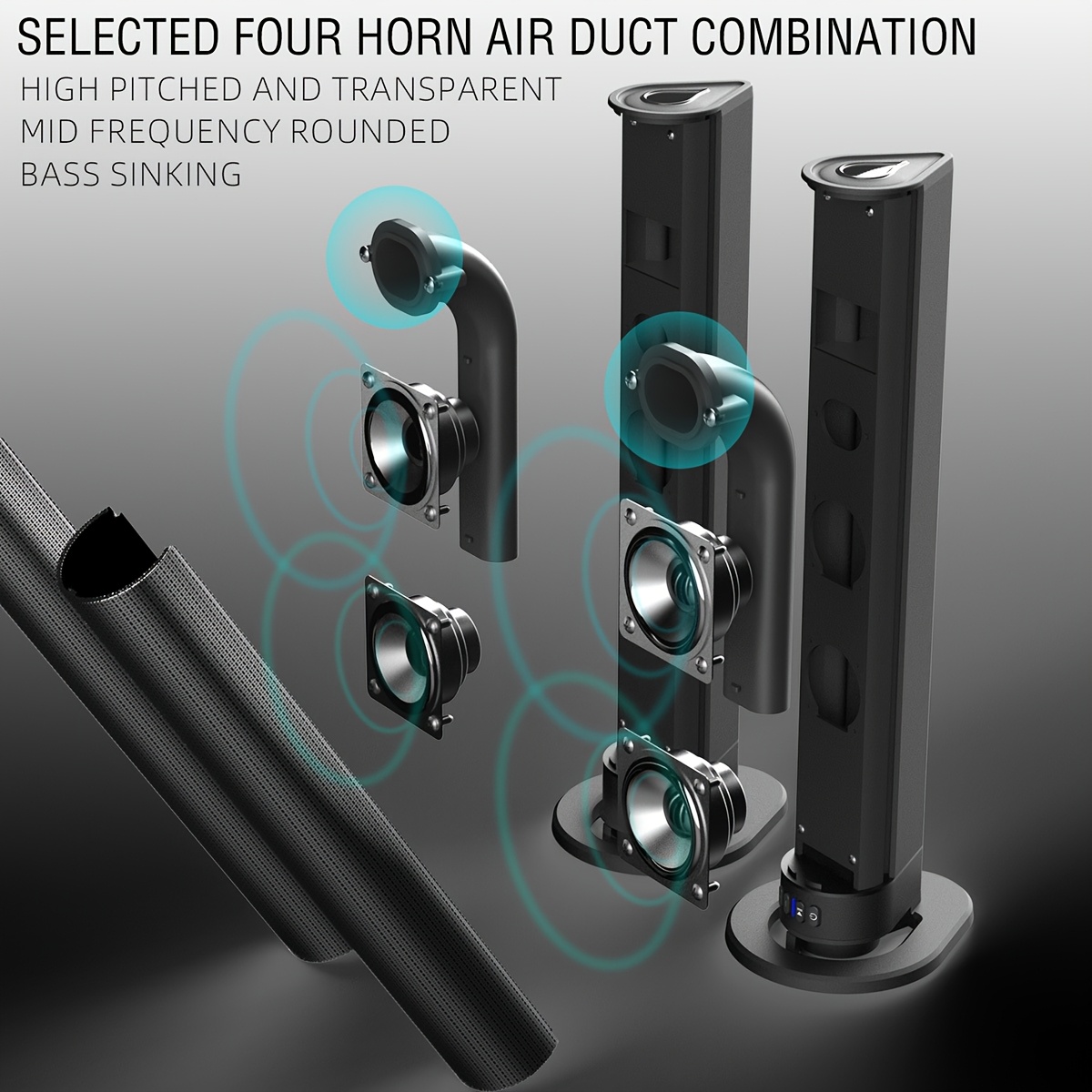 Stereo Bar Speaker for Smart TVs, 2-in-1 Wireless Subwoofer Speakers