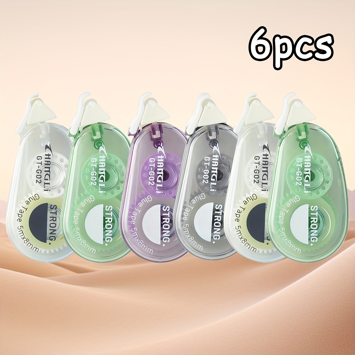 Wqn 6/10/12pcs Multi-functional Double-sided Dispensing Random Color Fast-drying Durable Colloid, Smooth Suitable For Questions, Correction, Manual Bonding, Back-to-