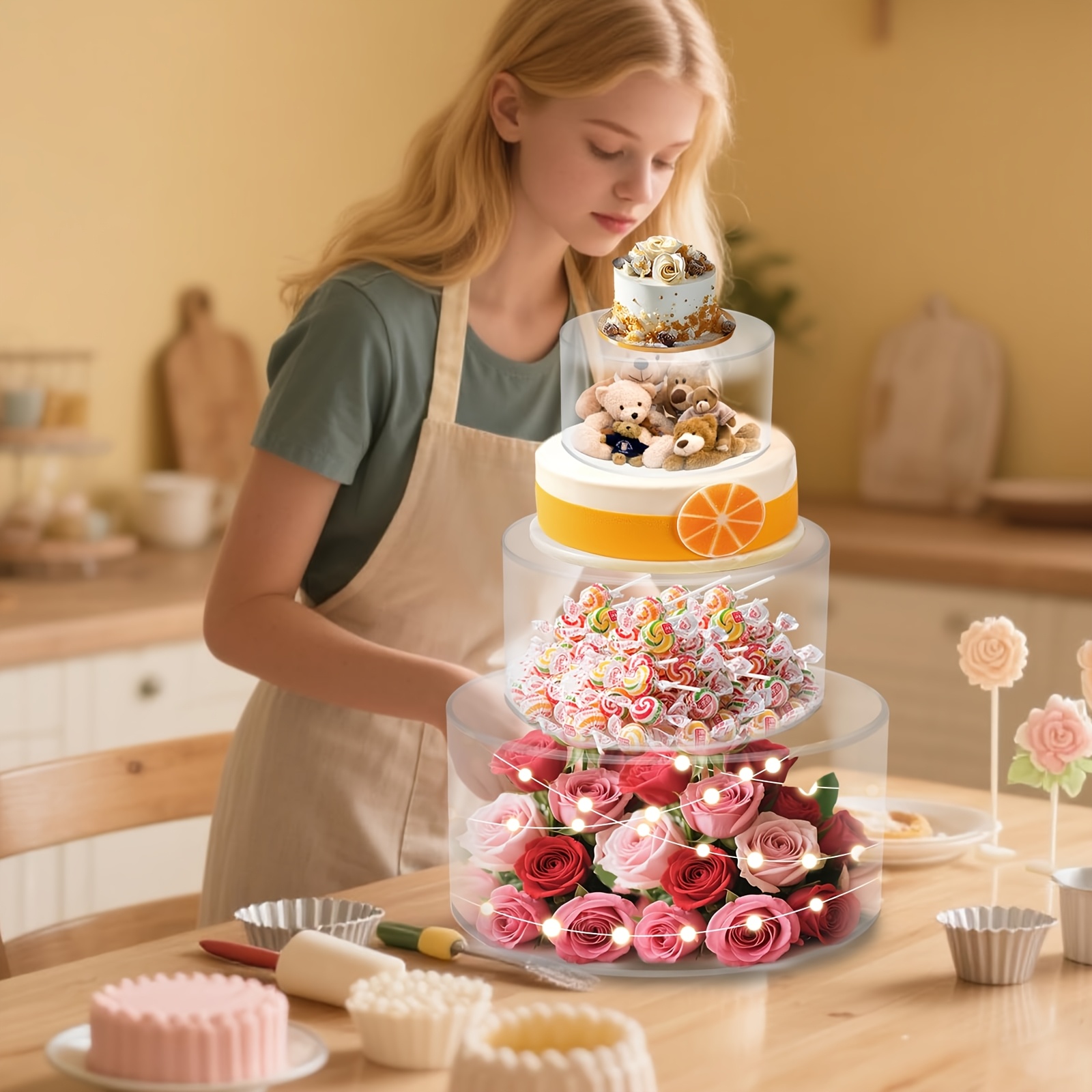 Supporto per ciambelle in acrilico, supporto per ciambelle, per matrimoni, feste di compleanno, tavoli carini