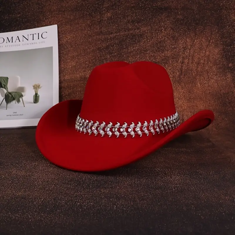 Cappello Da Cowboy In Pelle PU | Stile Western | Larga Tesa | Sottogola Regolabile | Unisex | Per Feste E Costumi - Foto 2