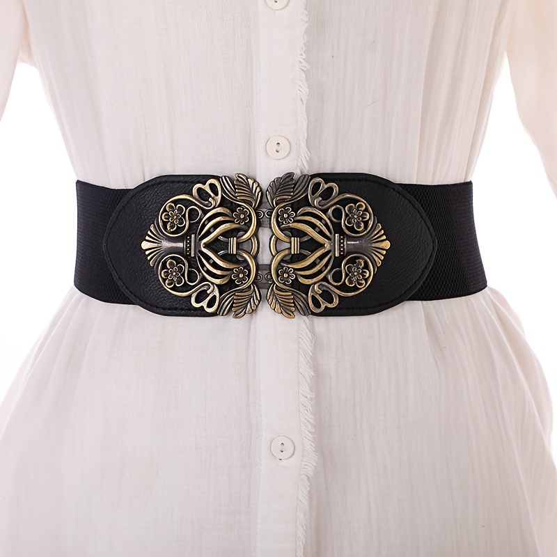 

Vintage-inspired Waist Belt With Metal - Dress Accessory For Women, Fits 25.59" To 33.46" Waist