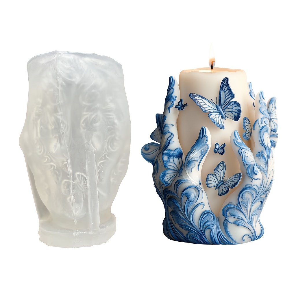 Image of Handheld Candle Mold, Resin Silicone Mold, Suitable For Craft Molds Of Plaster, Candles, And Ornaments, Suitable For Valentine's Day, Spring, Easter Festival Molds