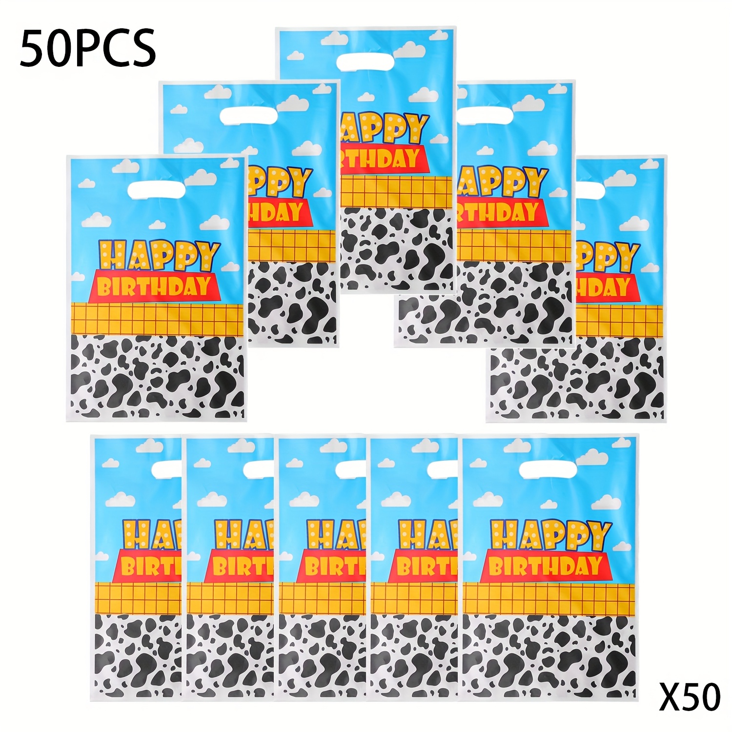 TEMU 10/30/50 Bolsas de Favor de con Puntos de Blanca, Impresión Cara con Diferentes Diseños, Ideales para Celebraciones de , Fiestas de Vacaciones,