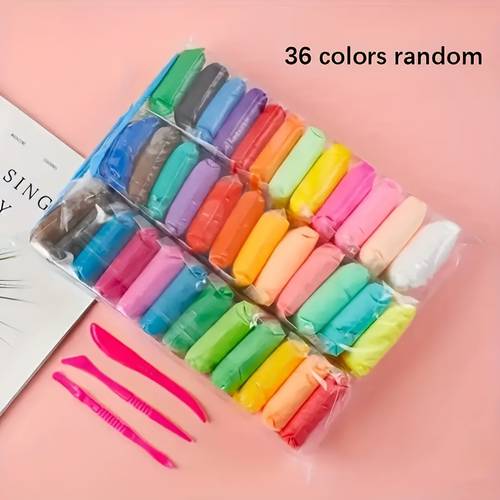 dried clay 36 color modeling clay and non toxic magical gift toy for boys girls children random colors