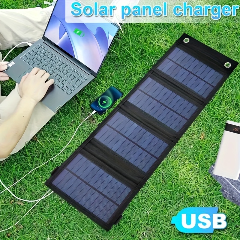 Panel Solar plegable de 20W, célula Solar portátil, resistente al agua, 5V,  USB, cargador de batería de energía móvil para exteriores - AliExpress
