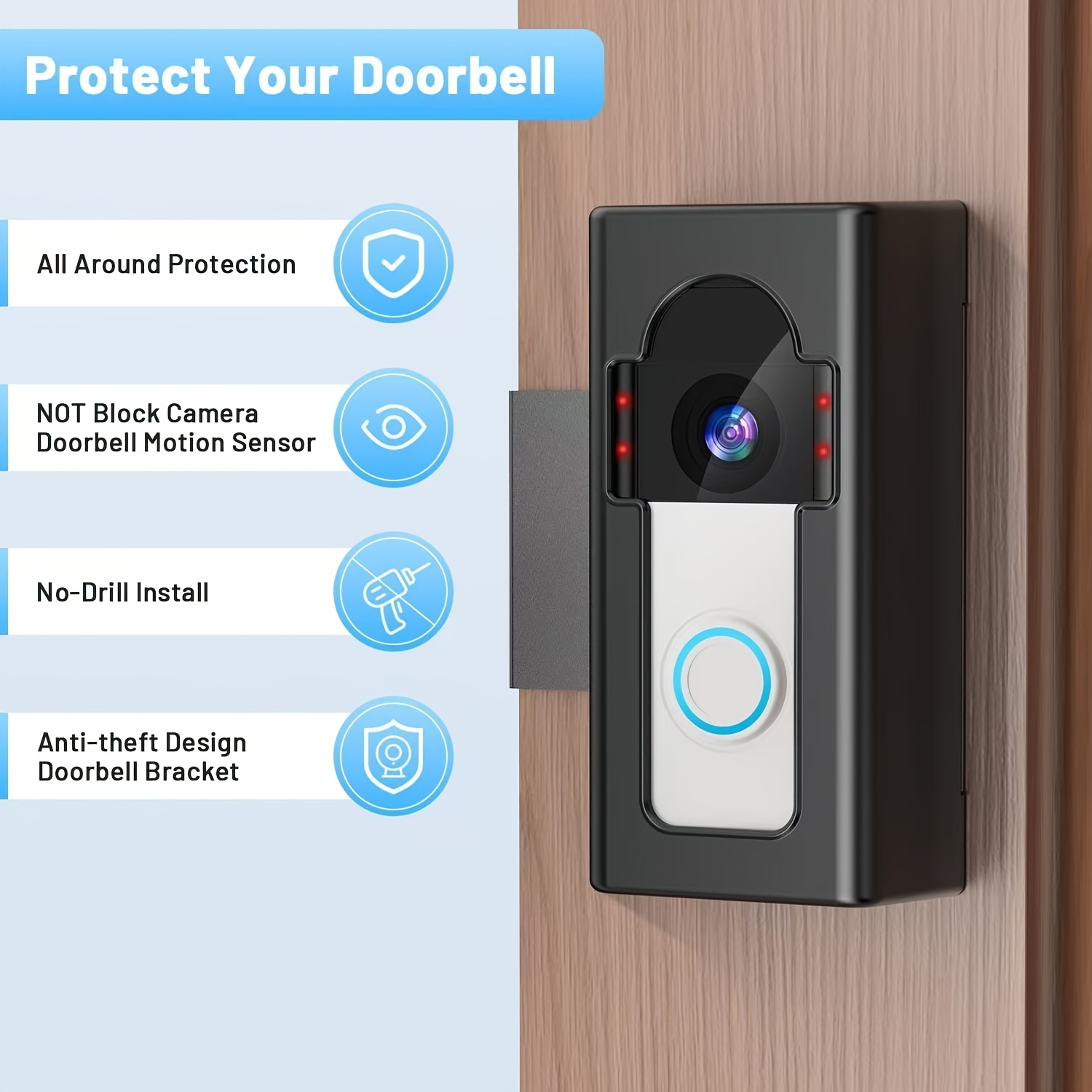 No-Drill Video Doorbell Mount for Easy Installation