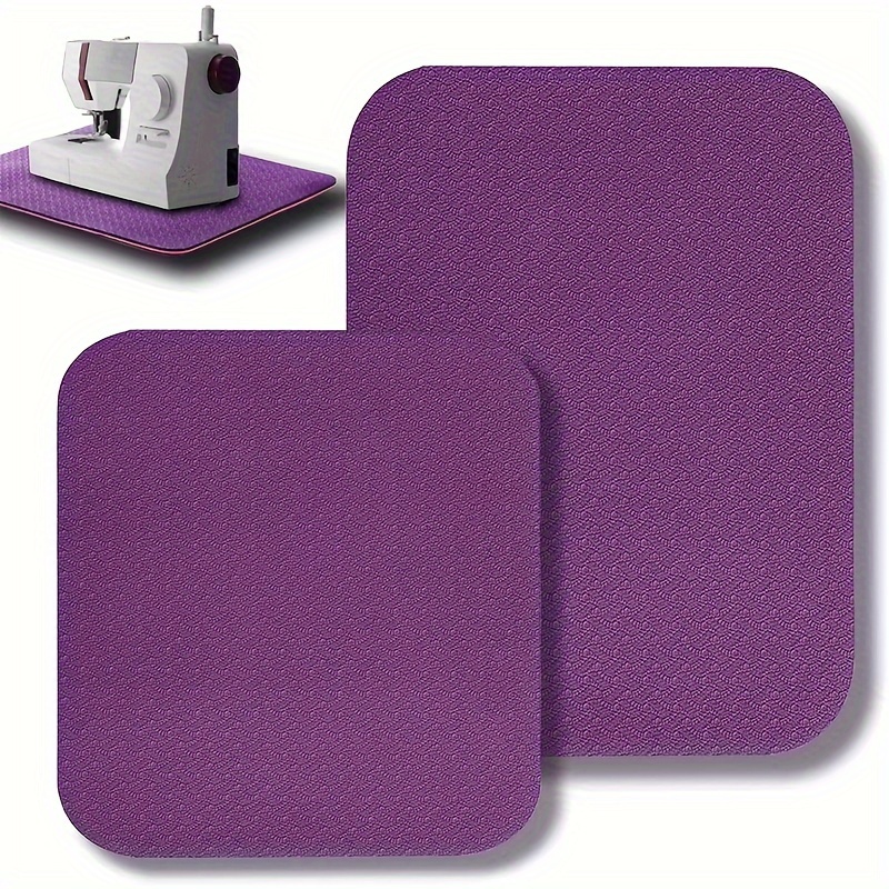 

2-piece Noise-reducing Sewing Machine Mats - Vibrant Pink & Purple, Non-slip Rubber Pedal Pads For Quilting & Embroidery Accessories (15"x20", 9"x14")