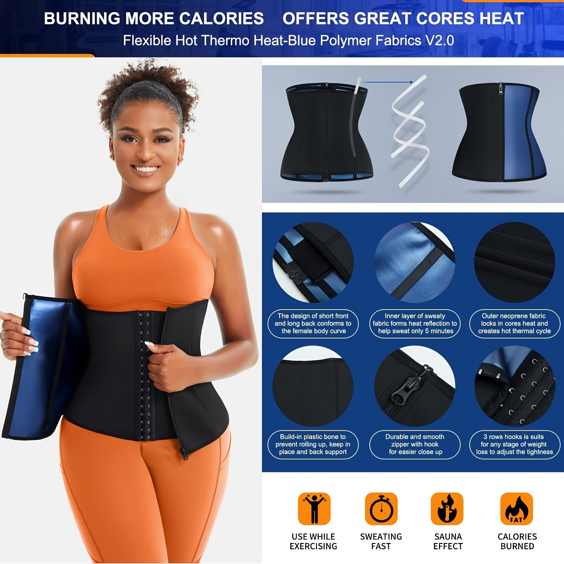 Women Hot Waist Slimming Belt Trainer Shaper Workout Sauna Suit