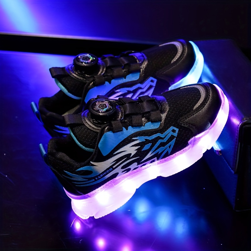 USB Rechargeable LED Light-Up Shoes for Boys and Girls *-in-the-Dark  Running Sneakers with Color-Changing Lights, Cartoon Casual Shoes for Kids,  Big