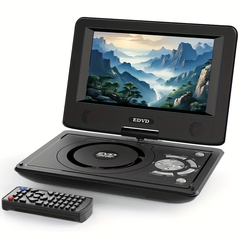 SQQBZZ Portable DVD Player with 9.5” HD Rotating Screen, 5-Hour Battery, Dual-S…