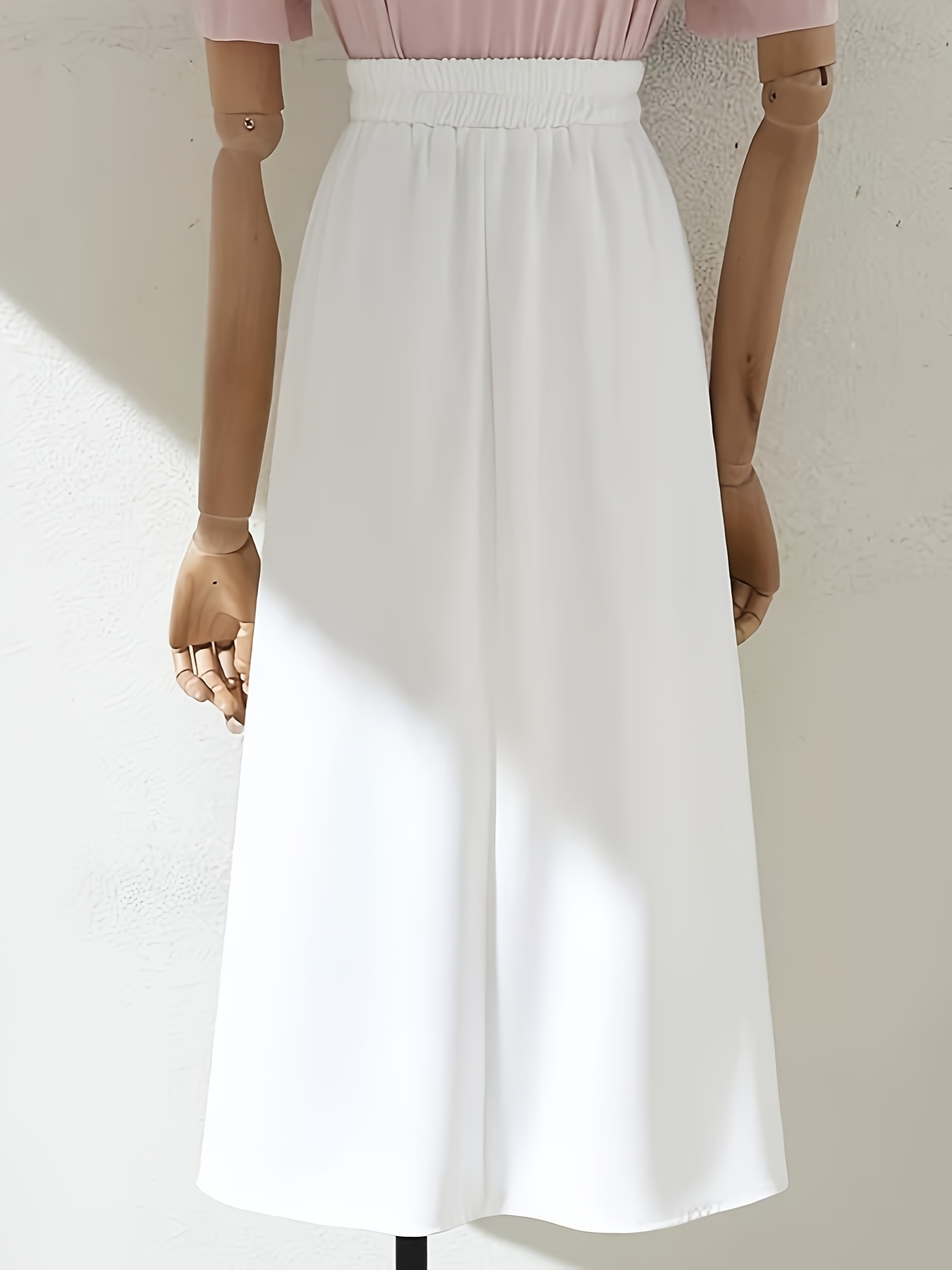 elegante gonna midi a pieghe bianche a vita donne Temu Italy