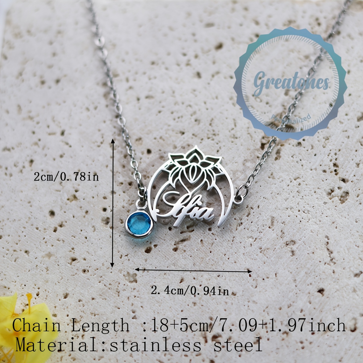 Custom Hollow Lotus Design Stainless Steel Name Bracelet