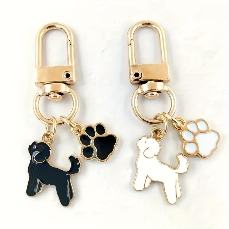 

1/2pcs Dog And Paw Pattern Lightweight Keychain, Folang Keychain, Ideal Gift For Dog Lovers, Wallet And Car Key Ornament