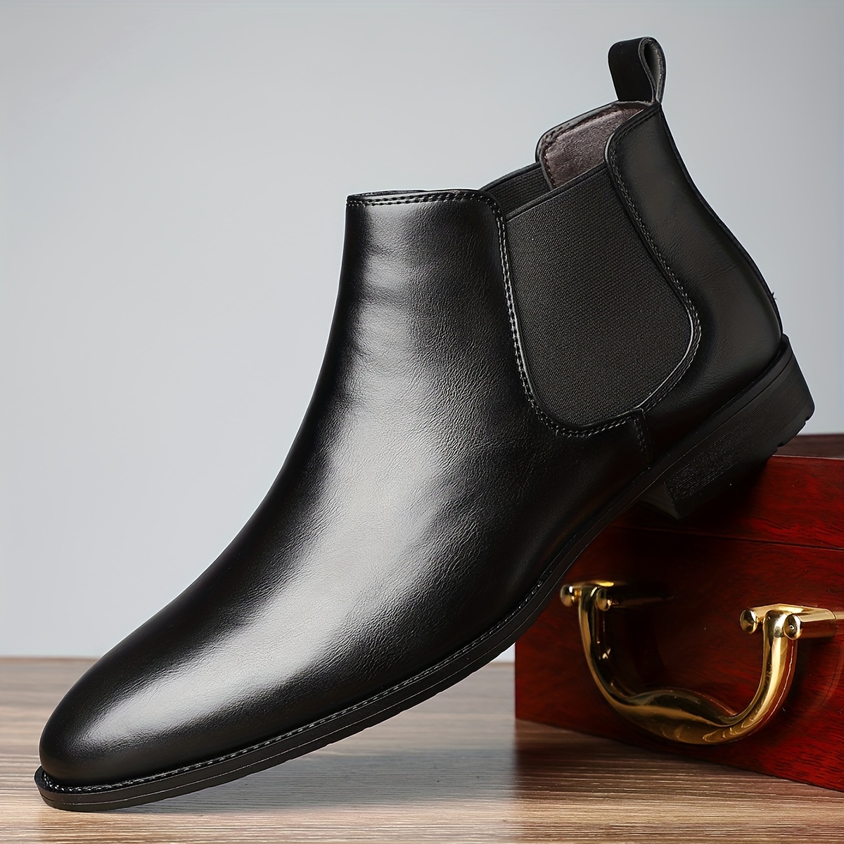 mens solid color slip dress shoes comfy non - Temu
