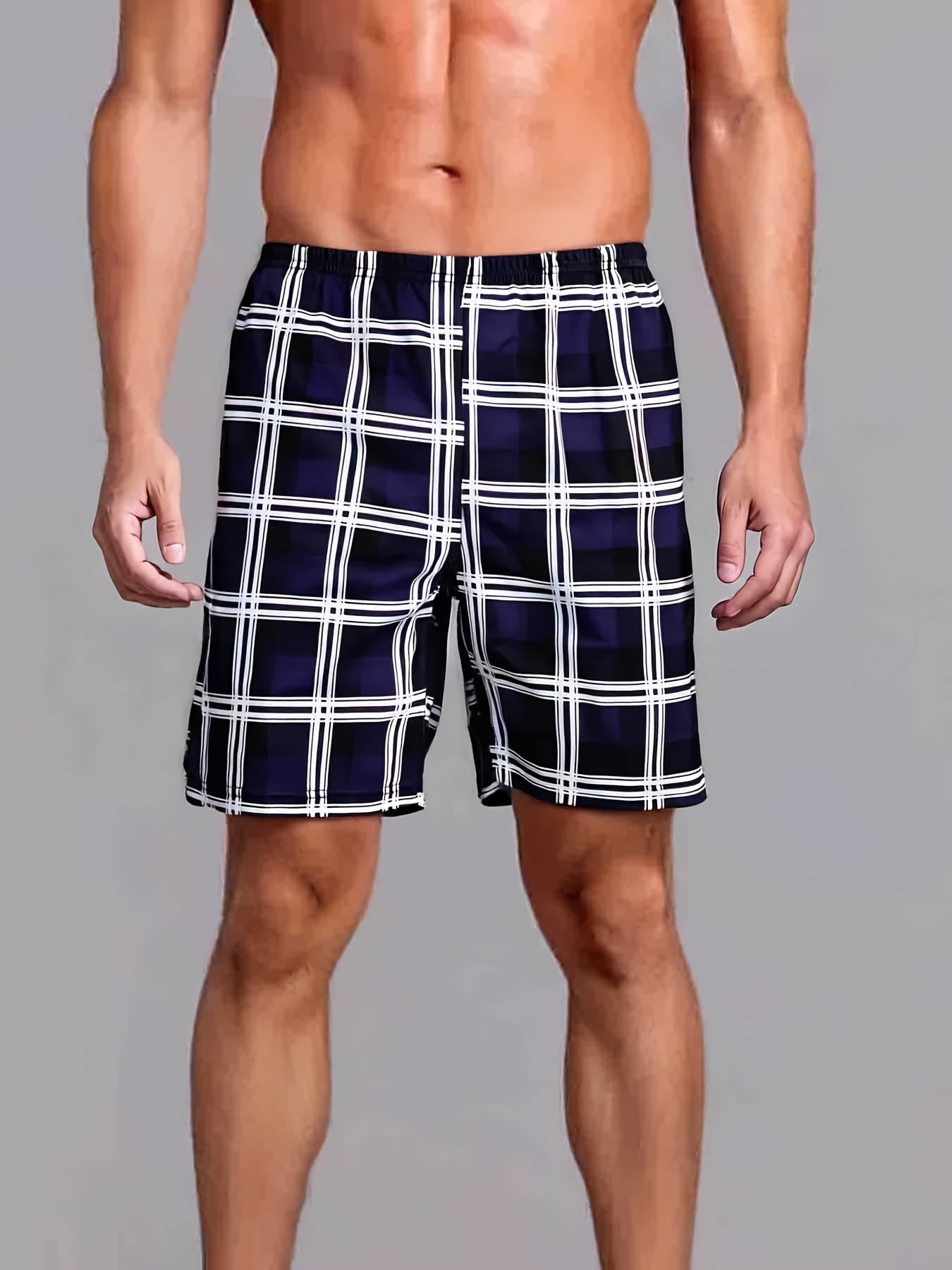 mens lounge shorts elastic waist soft comfortable Temu United