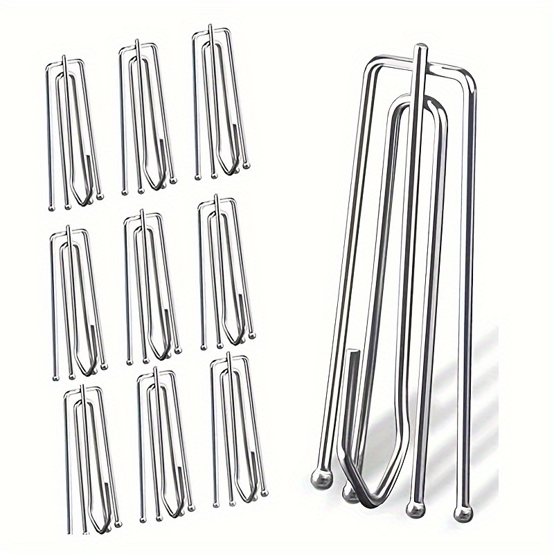 

20pcs Stainless Steel Pinch Curtain Hooks - , Rust-resistant Clips For Home Decor